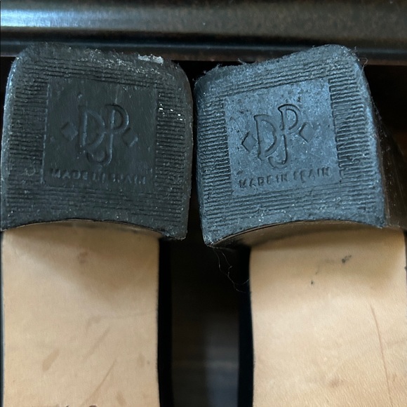 Donald J Pliner Black Leather Square Toe Zip Front Block Heal Couture Shoes 9N - Picture 14 of 16